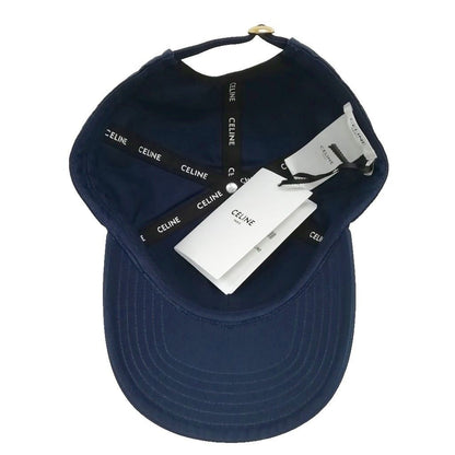 Celine Logo Baseball Cap Cotton L Navy Hat — view 7