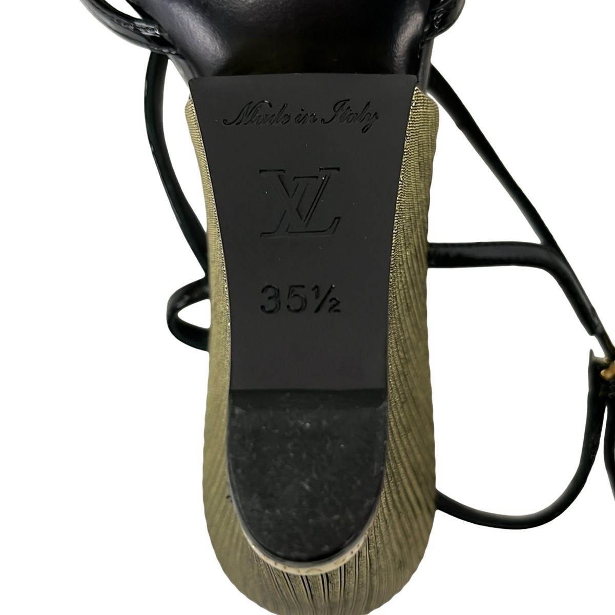 Louis Vuitton Sandals 35.5 Black Gold Leather — view 6