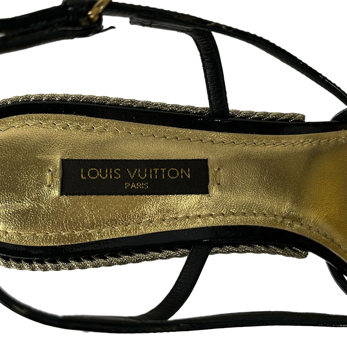 Louis Vuitton Sandals 35.5 Black Gold Leather — view 5