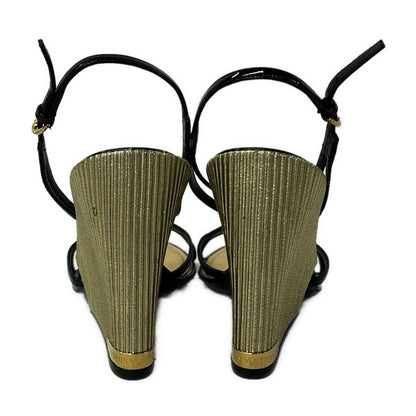 Louis Vuitton Sandals 35.5 Black Gold Leather — view 3