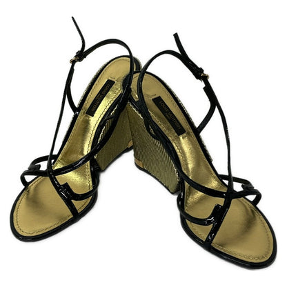 Louis Vuitton Sandals 35.5 Black Gold Leather — view 2