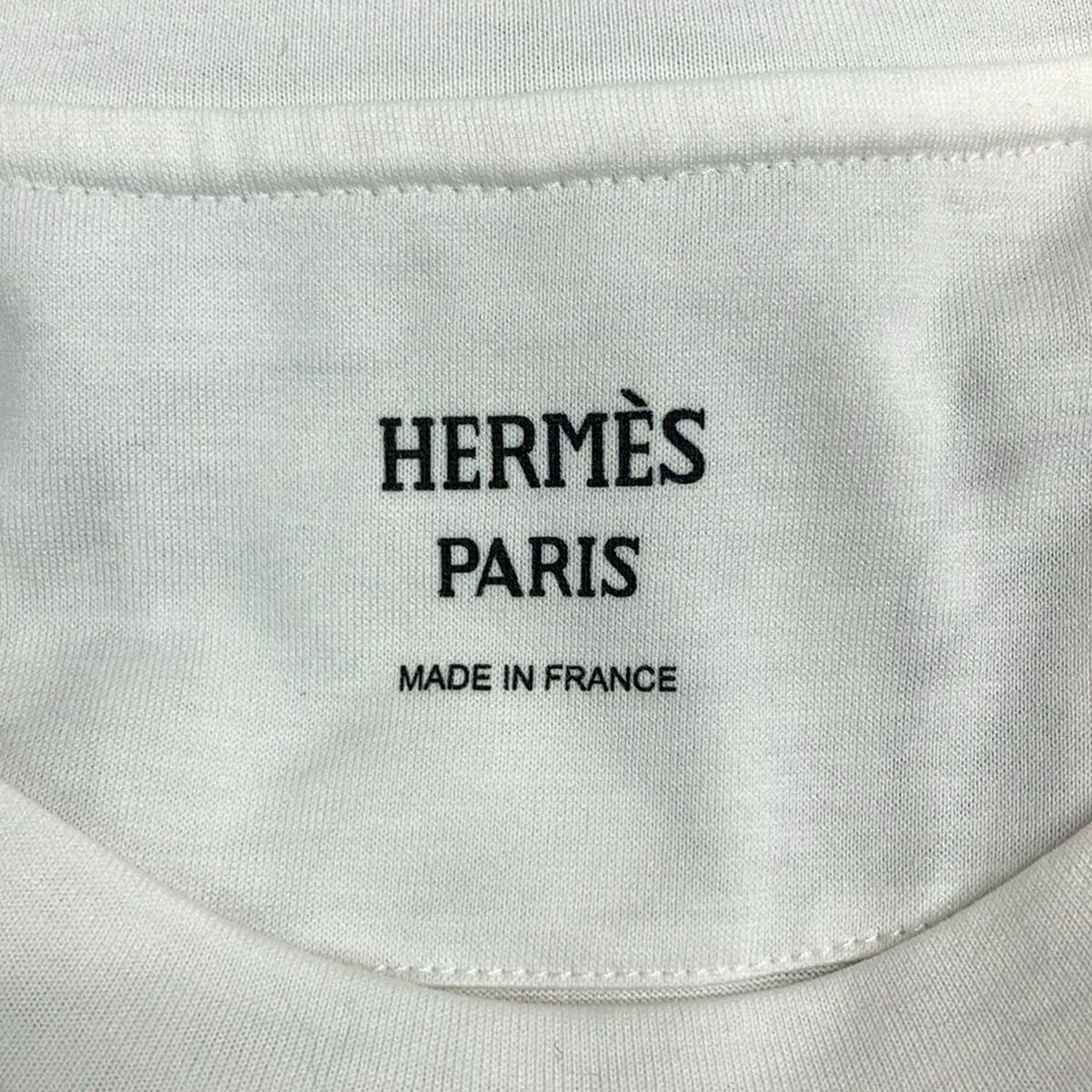 Hermes Dress 34 S White Navy Multi Short Sleeve T-Shirt Knee Length Rope Tassel — view 3