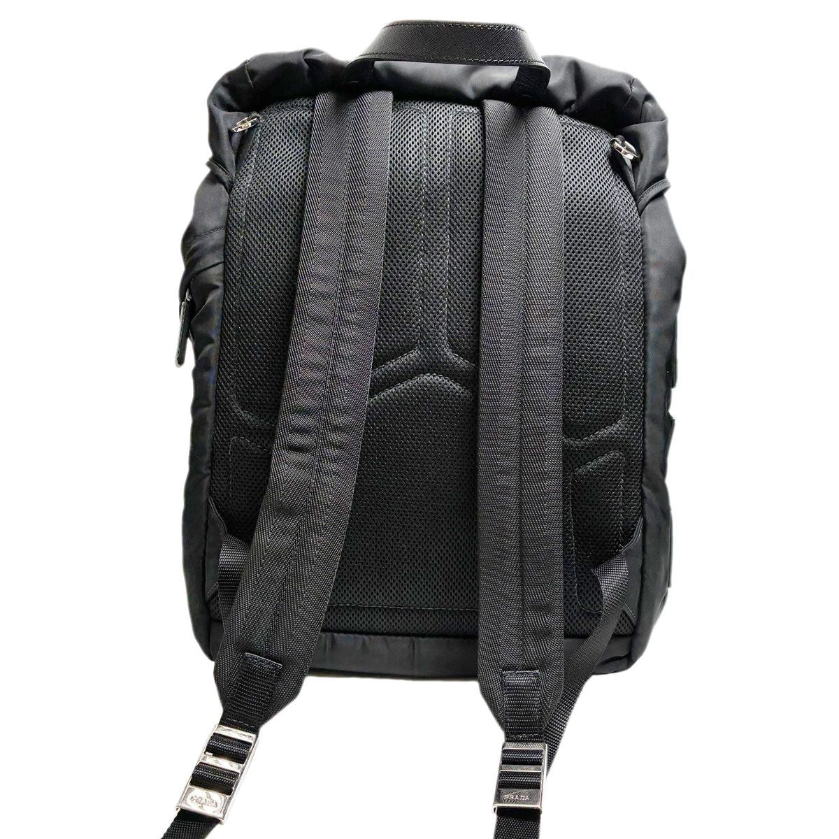 Prada Logo Patch Backpack Black — view 7