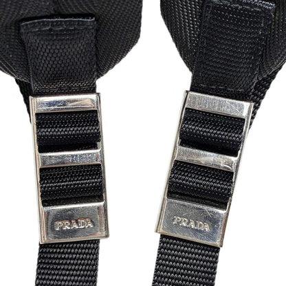 Prada Logo Patch Backpack Black — view 8
