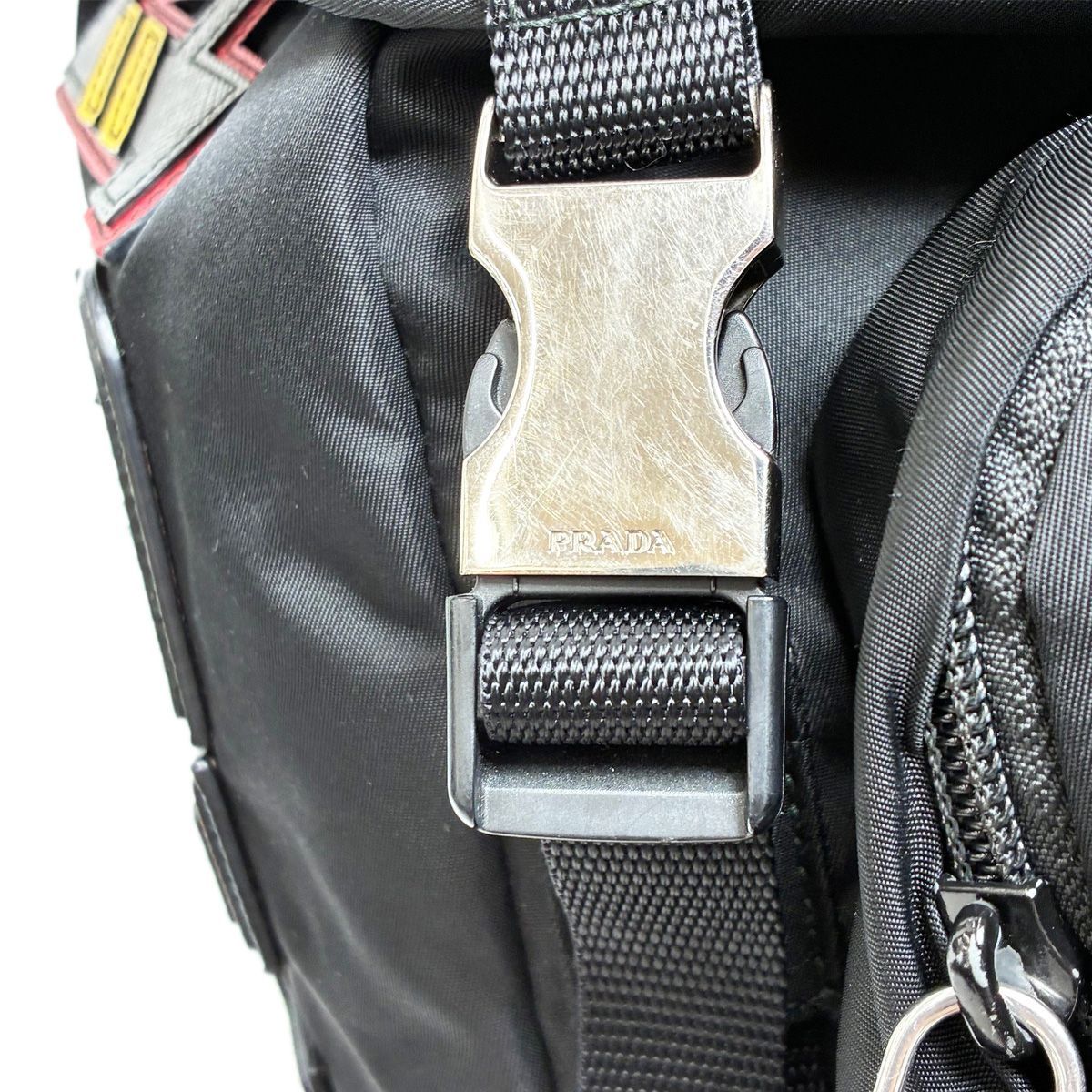 Prada Logo Patch Backpack Black — view 4