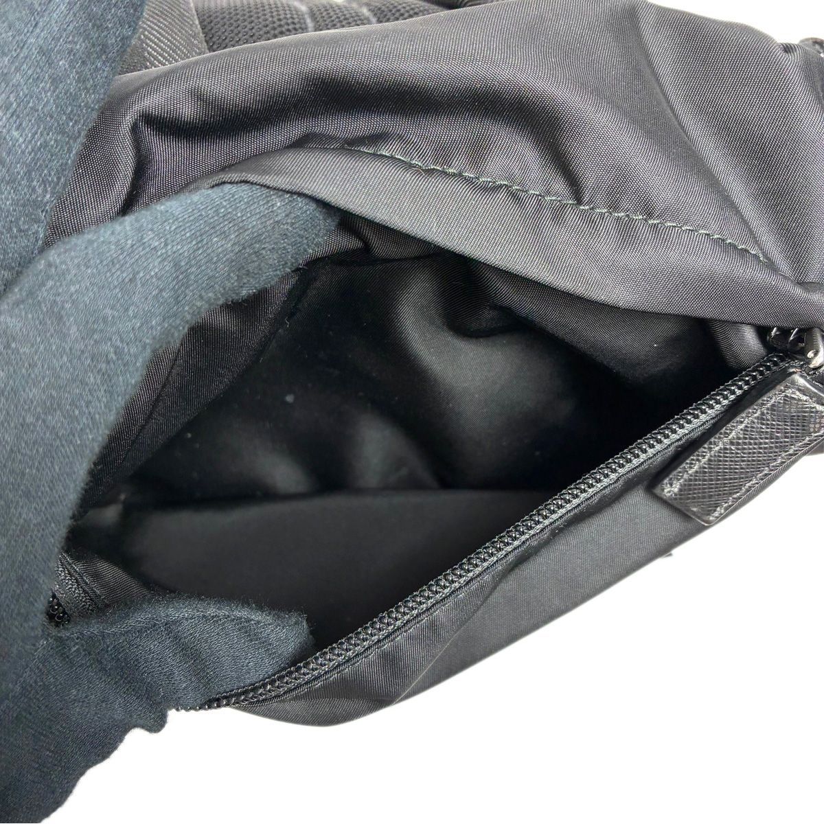 Prada Logo Patch Backpack Black — view 3