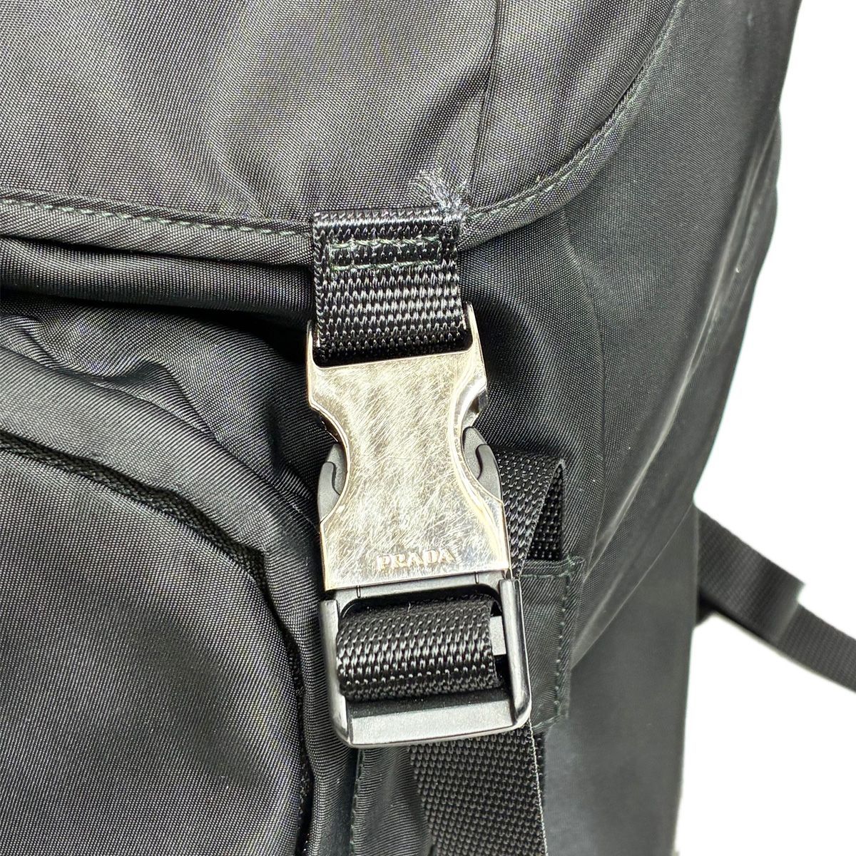 Prada Logo Patch Backpack Black — view 5