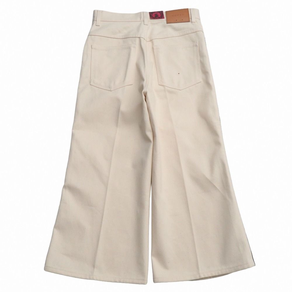 Gucci Hypnotism Pants 26 Side Line White Denim GG Logo Button — view 2
