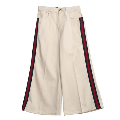 Gucci Hypnotism Pants 26 Side Line White Denim GG Logo Button