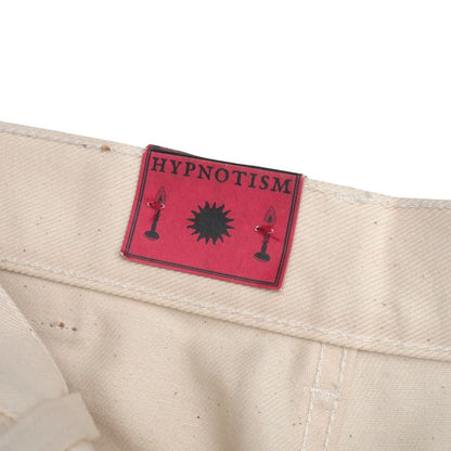 Gucci Hypnotism Pants 26 Side Line White Denim GG Logo Button — view 7