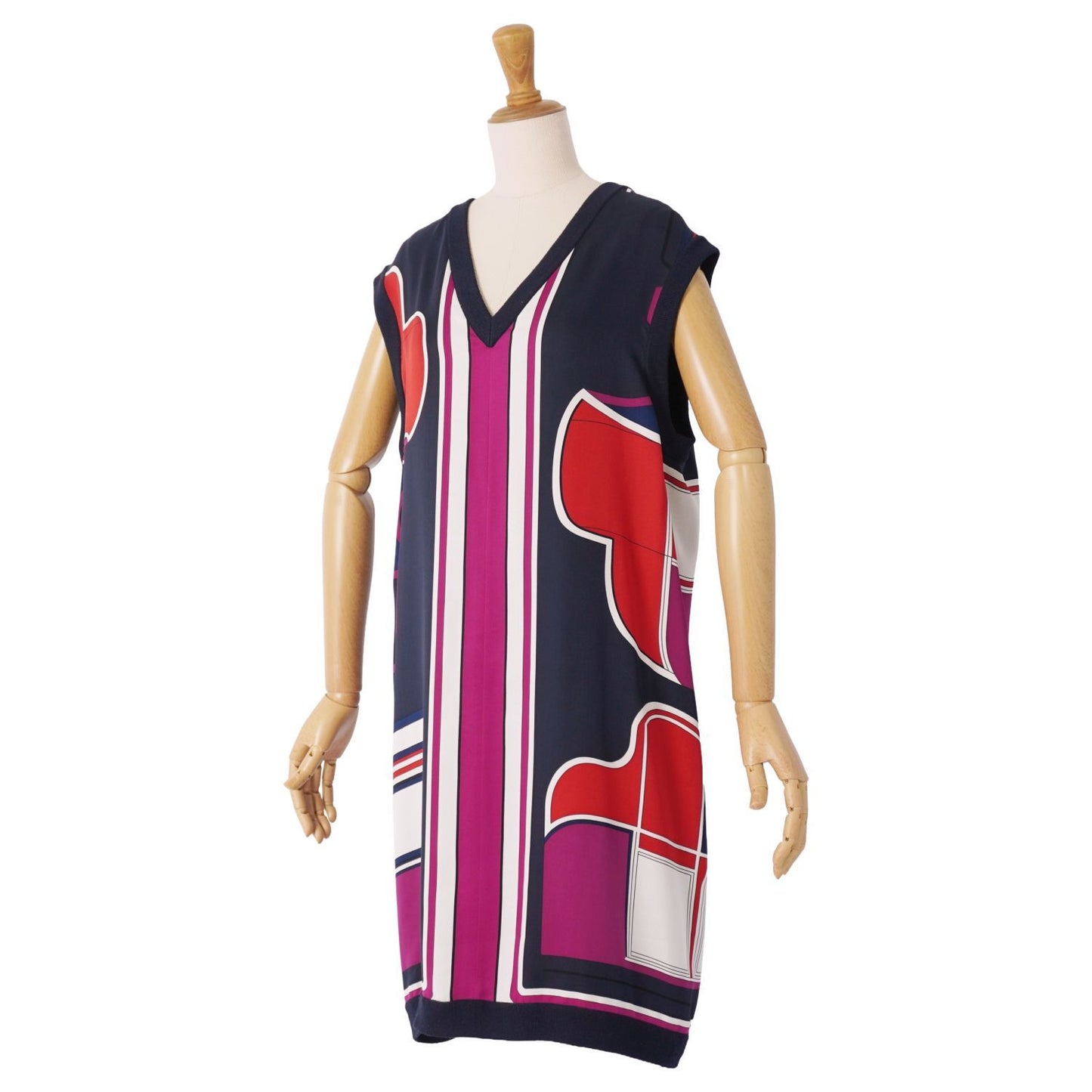 Hermes Dress Twill Lane Sleeveless Silk Ni — view 4
