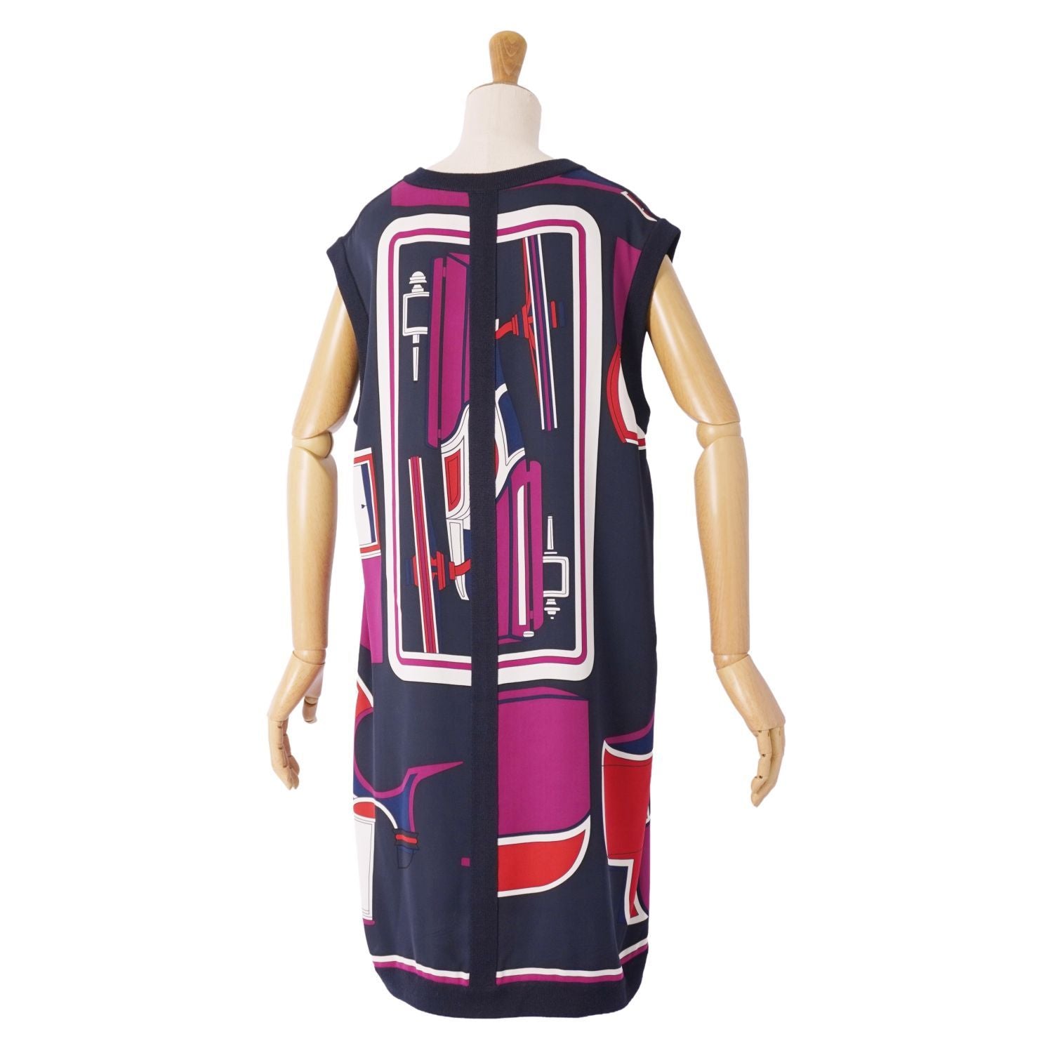 Hermes Dress Twill Lane Sleeveless Silk Ni — view 5