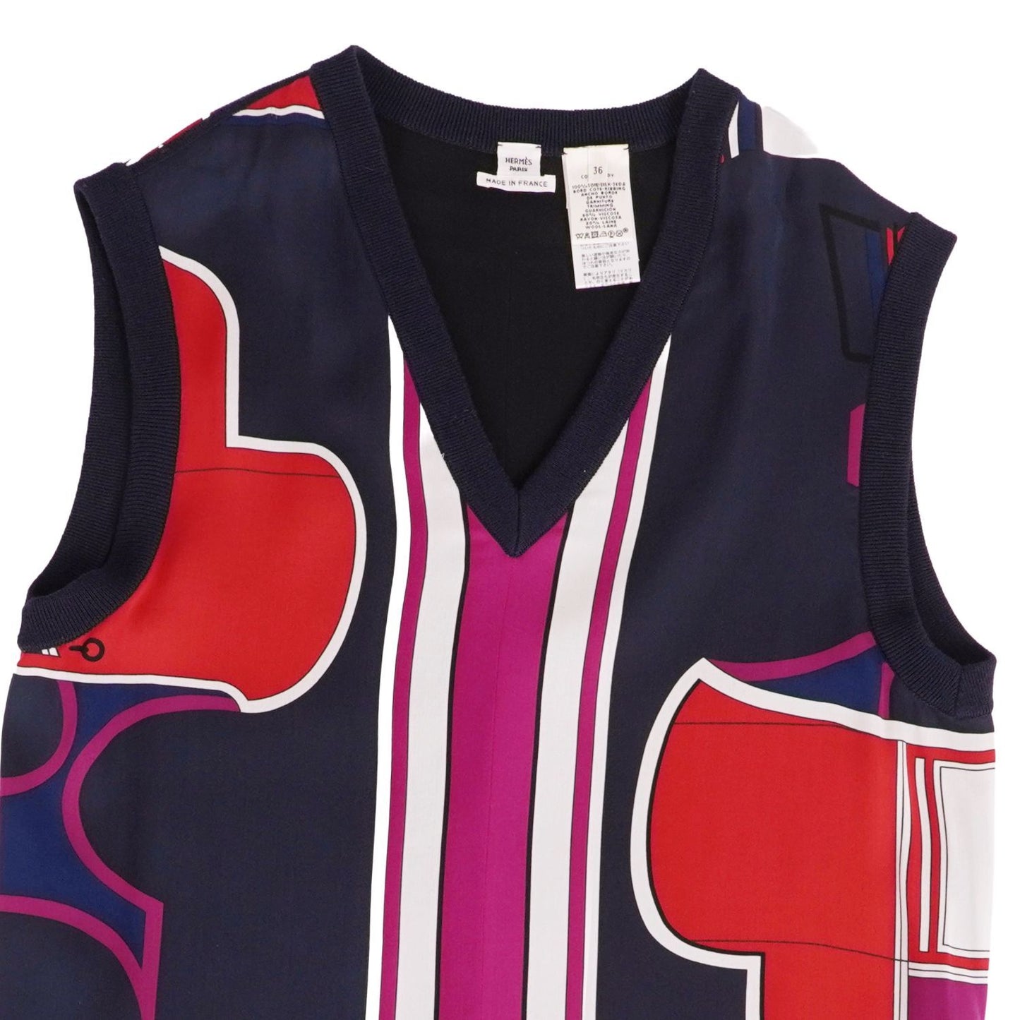 Hermes Dress Twill Lane Sleeveless Silk Ni — view 2