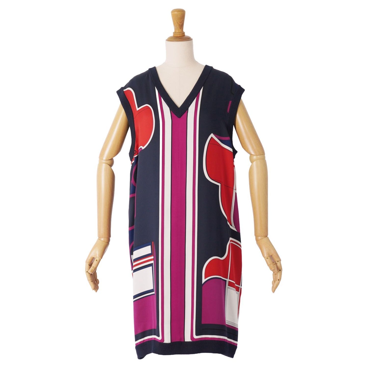 Hermes Dress Twill Lane Sleeveless Silk Ni — view 3