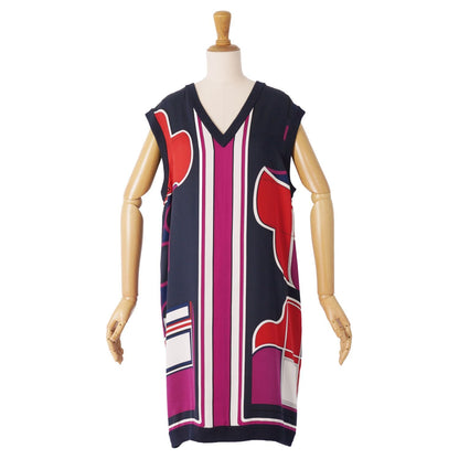 Hermes Dress Twill Lane Sleeveless Silk Ni — view 3
