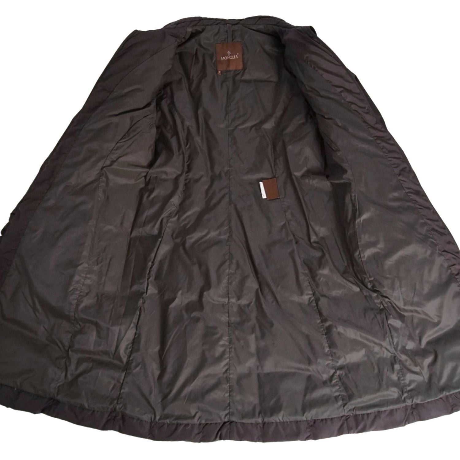 Moncler Brown Tag Coat Down Jacket Long Zip — view 8