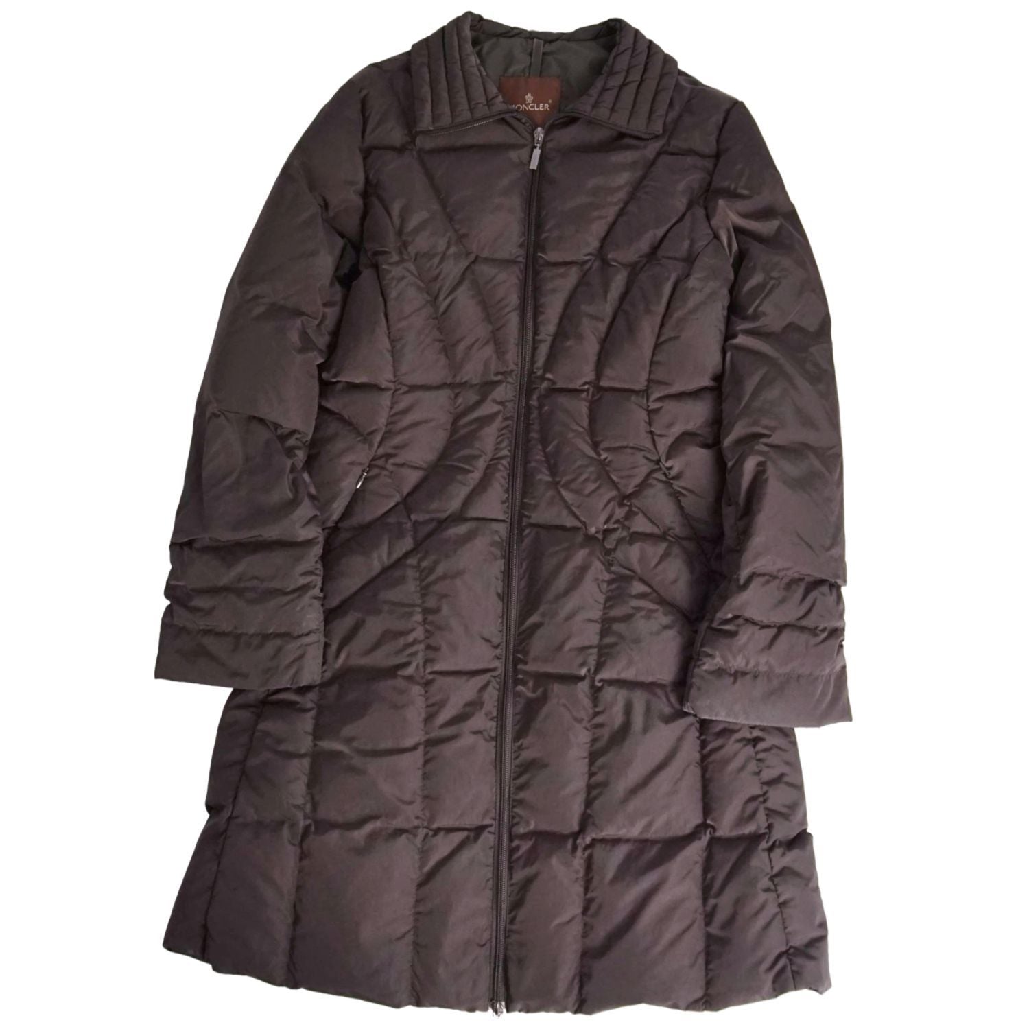 Moncler Brown Tag Coat Down Jacket Long Zip