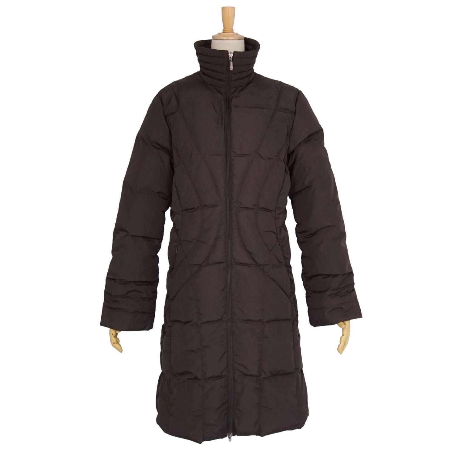 Moncler Brown Tag Coat Down Jacket Long Zip — view 2