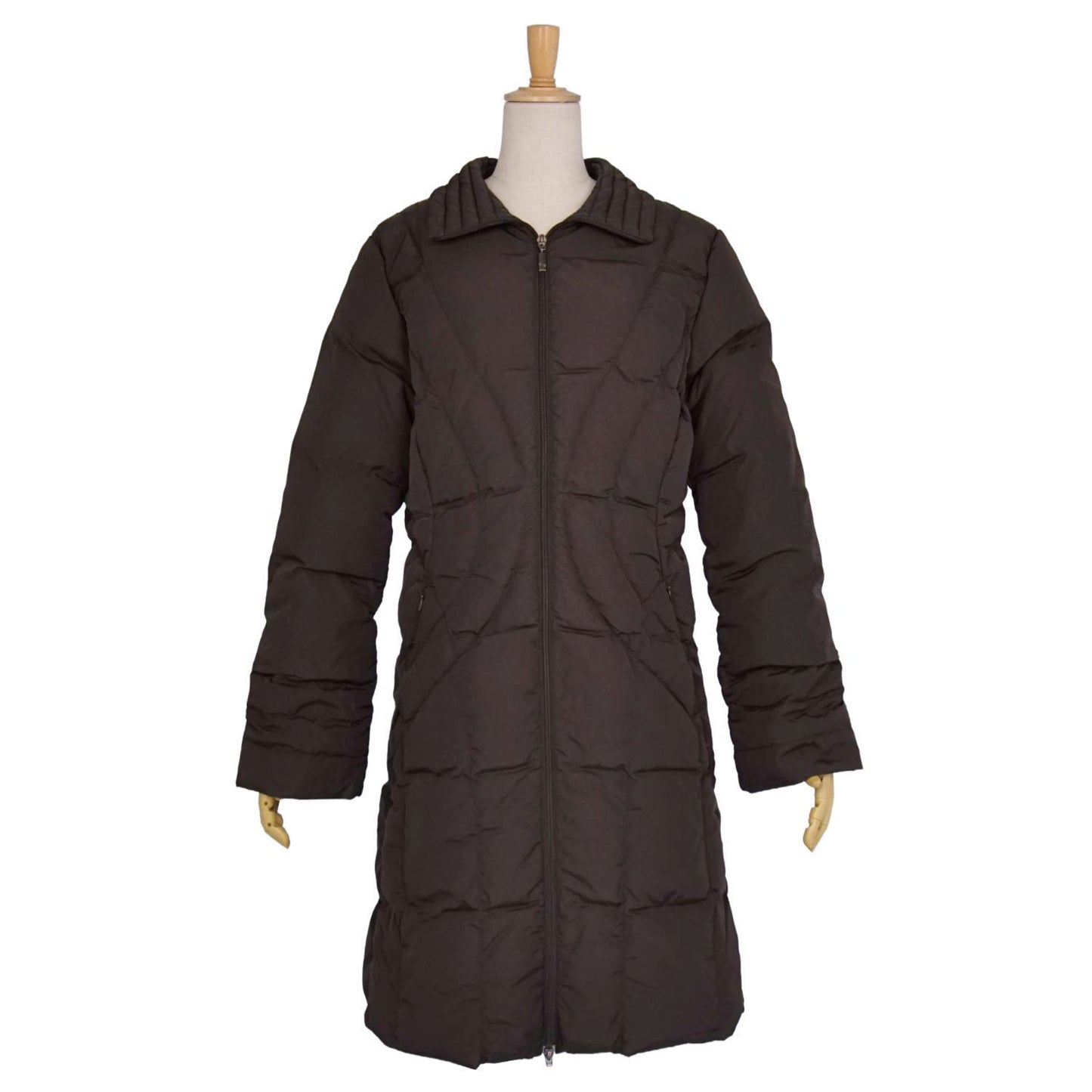 Moncler Brown Tag Coat Down Jacket Long Zip — view 3