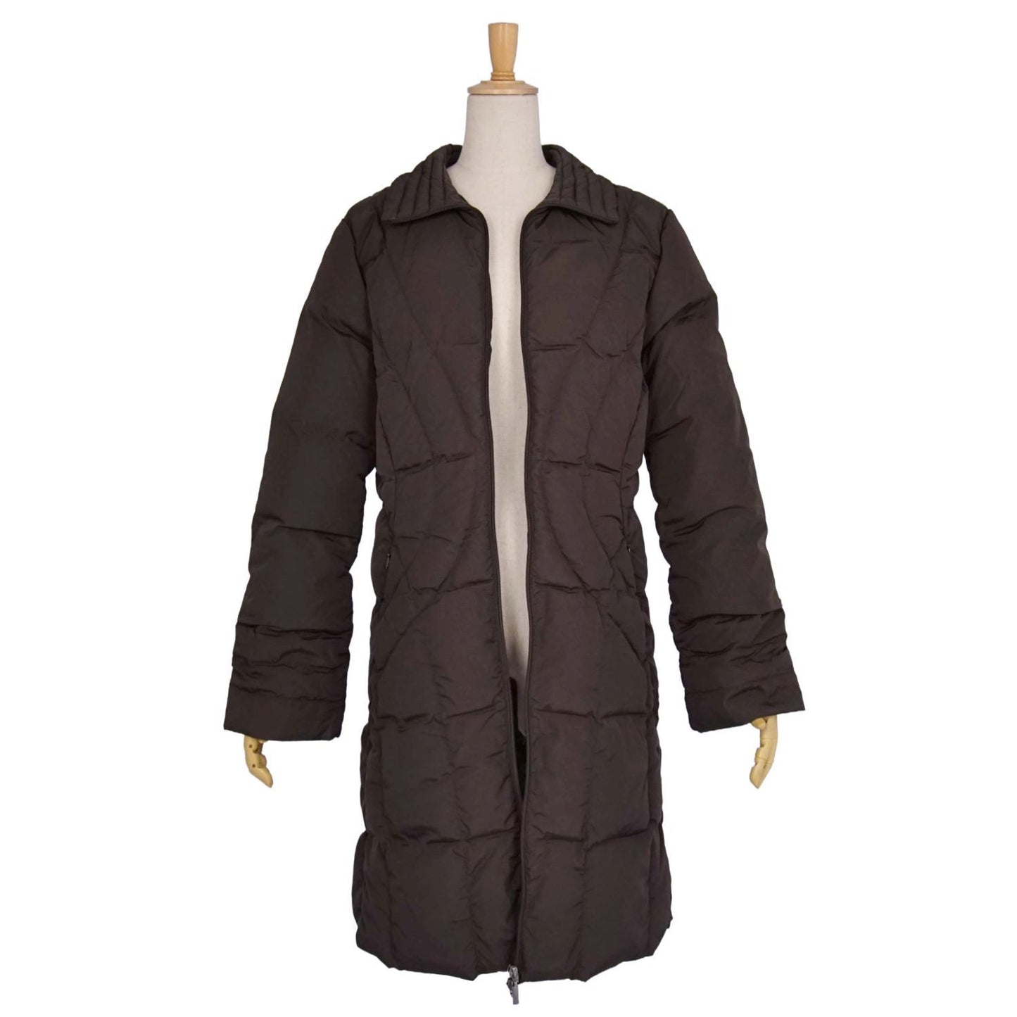 Moncler Brown Tag Coat Down Jacket Long Zip — view 4