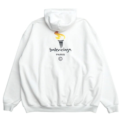 Balenciaga Embroidery Flame Hoodie Xxs Oversize Sweatshirt