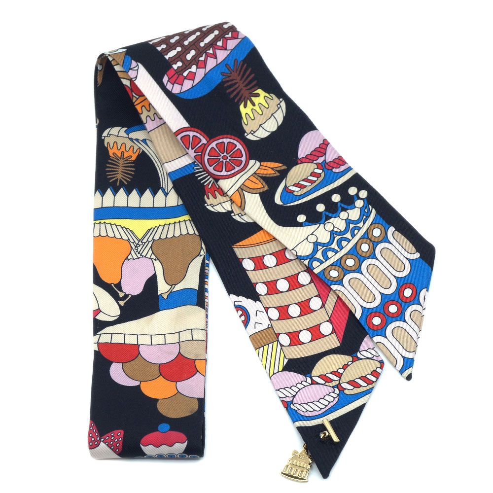 Hermes Twill la Patisserie Charm Scarf Silk 100% — view 2