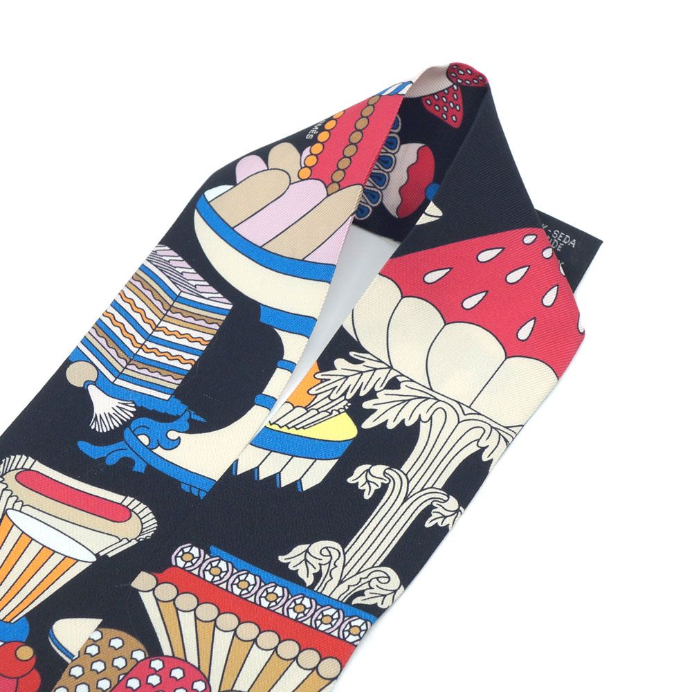 Hermes Twill la Patisserie Charm Scarf Silk 100% — view 8