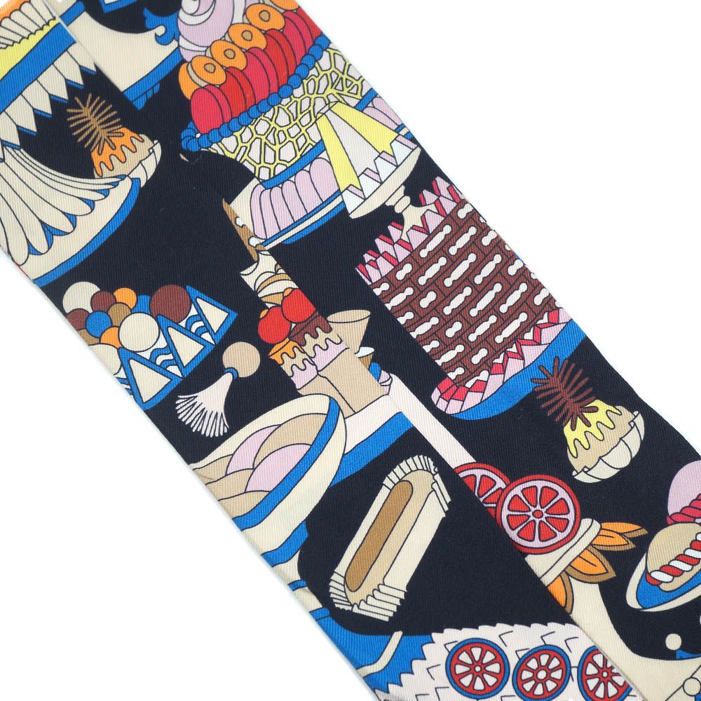 Hermes Twill la Patisserie Charm Scarf Silk 100% — view 4