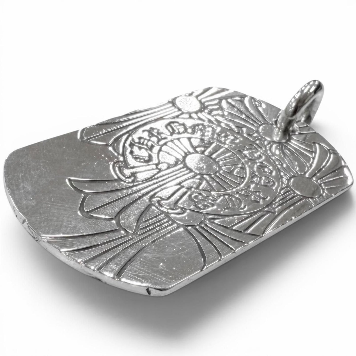 Chrome Hearts D Tag Lrg God Bless Large Dog Tag Pendant God Top Silver — view 3