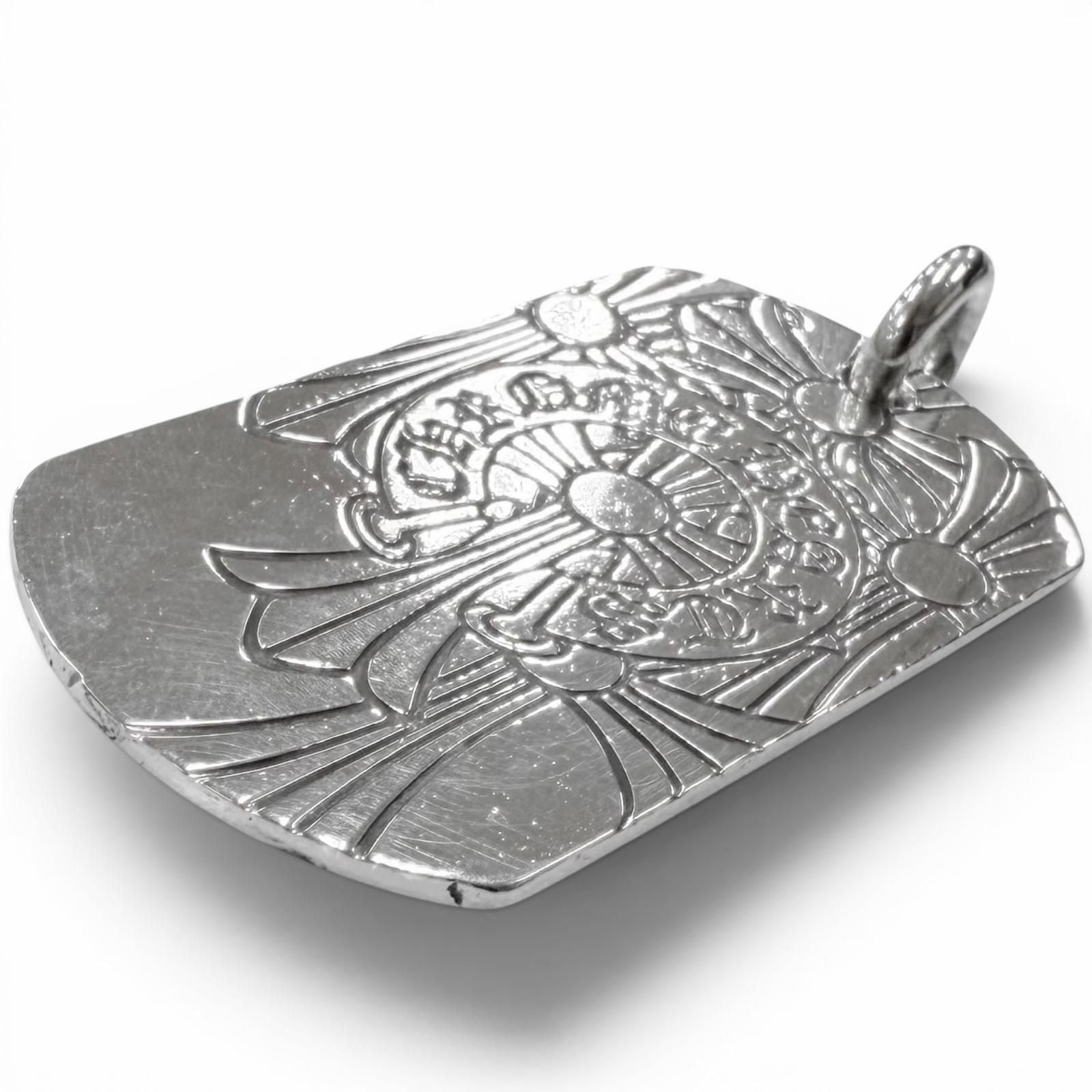Chrome Hearts D Tag Lrg God Bless Large Dog Tag Pendant God Top Silver — view 3