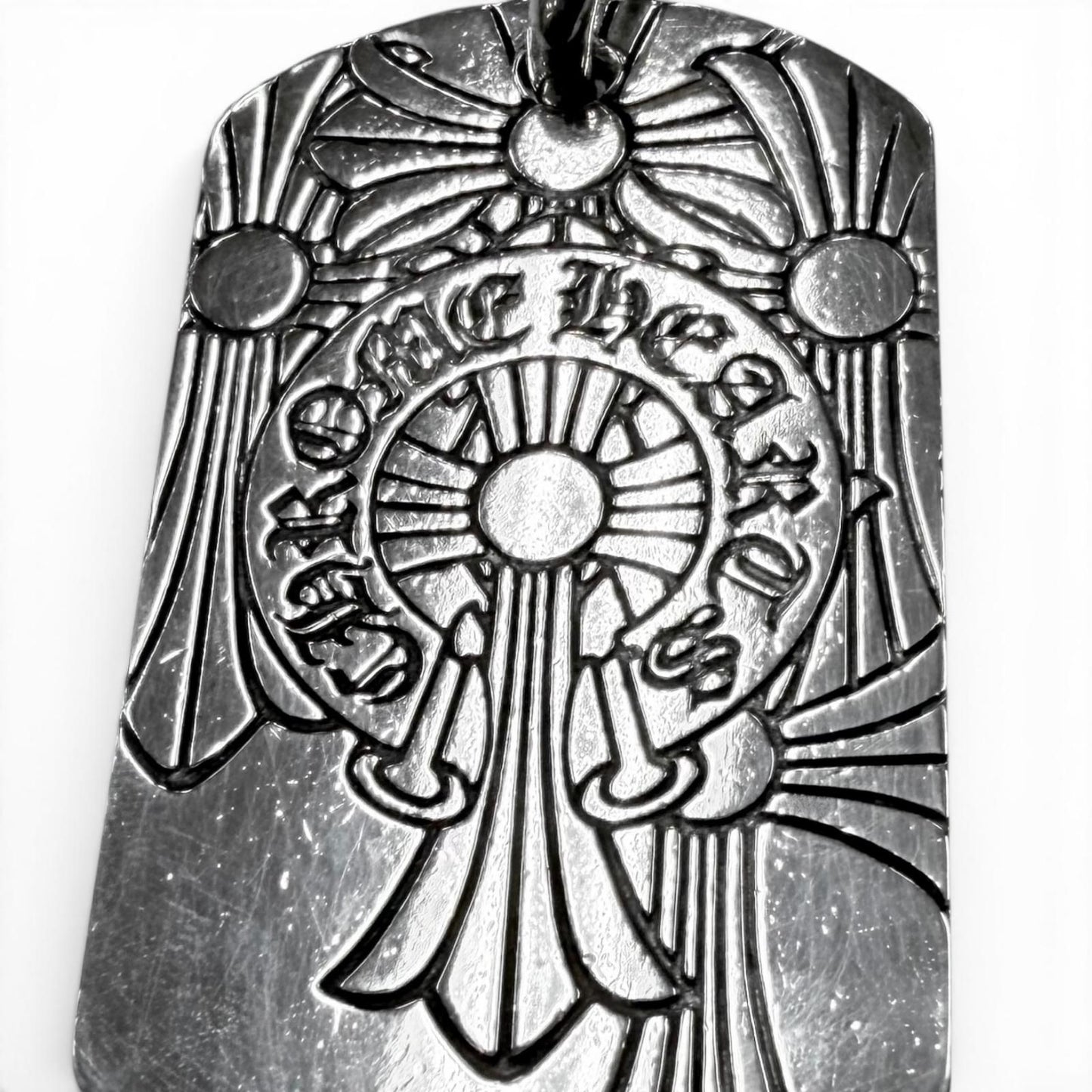 Chrome Hearts D Tag Lrg God Bless Large Dog Tag Pendant God Top Silver — view 5
