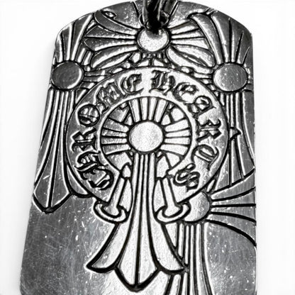 Chrome Hearts D Tag Lrg God Bless Large Dog Tag Pendant God Top Silver — view 5