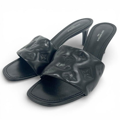 Louis Vuitton Revival Line Monogram Mules Sandals Black