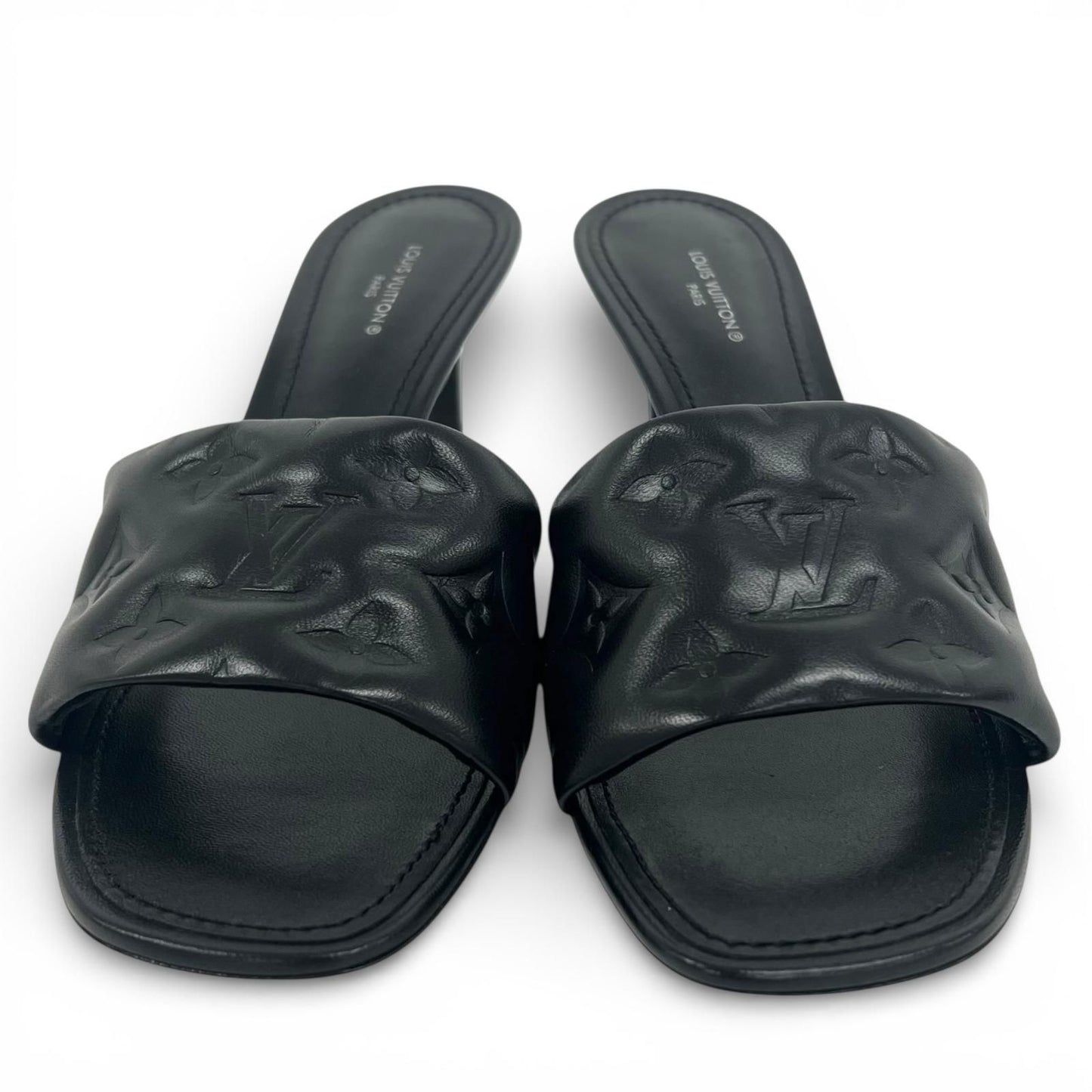 Louis Vuitton Revival Line Monogram Mules Sandals Black — view 3