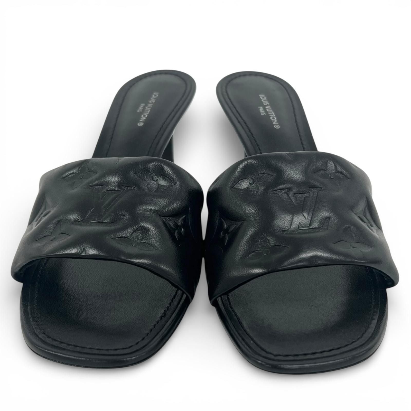 Louis Vuitton Revival Line Monogram Mules Sandals Black — view 3