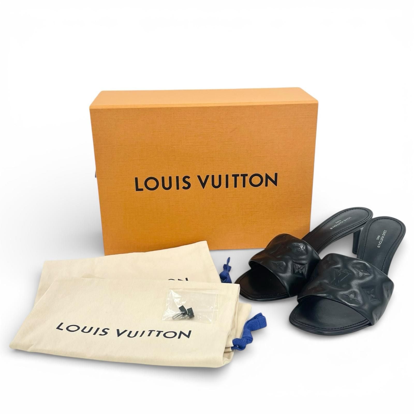 Louis Vuitton Revival Line Monogram Mules Sandals Black — view 2