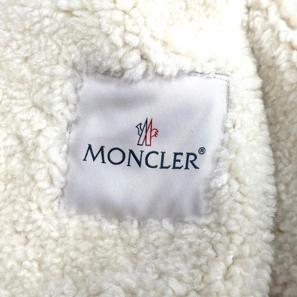 Moncler Leather Logo Patch Down Jacket Cut Replacement Shearling Rider's Brown — view 9