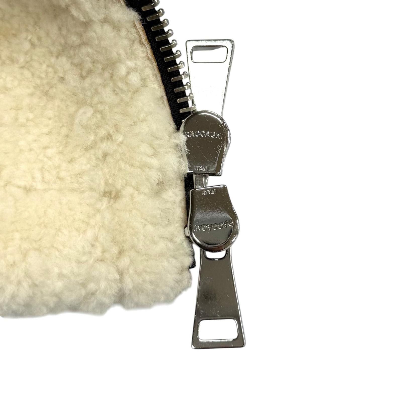Moncler Leather Logo Patch Down Jacket Cut Replacement Shearling Rider's Brown — view 7