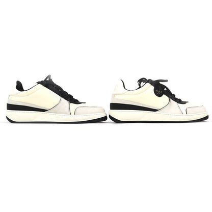 Chanel Leather Suede CC Logo Sneakers Ivory Black — view 4