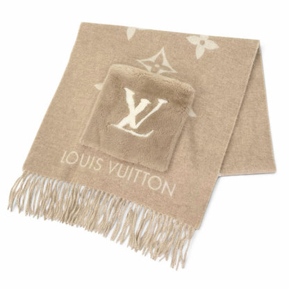 Louis Vuitton Echarpe Cold Reykjavik Cashmere Mink Scarf Beige