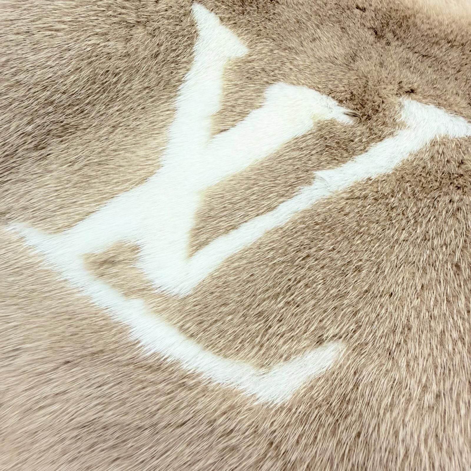 Louis Vuitton Echarpe Cold Reykjavik Cashmere Mink Scarf Beige — view 5