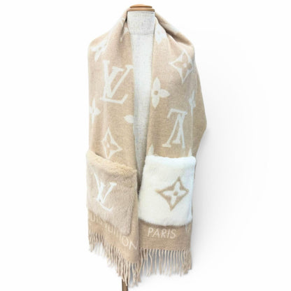 Louis Vuitton Echarpe Cold Reykjavik Cashmere Mink Scarf Beige — view 4