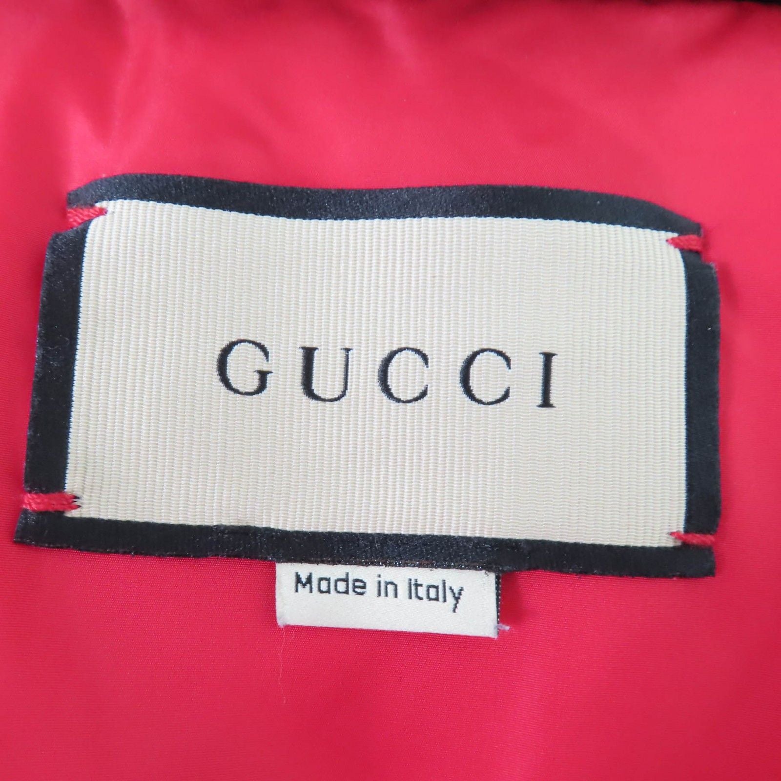 Gucci GG Leather Patch Cotton Down Jacket Brown 36 — view 8