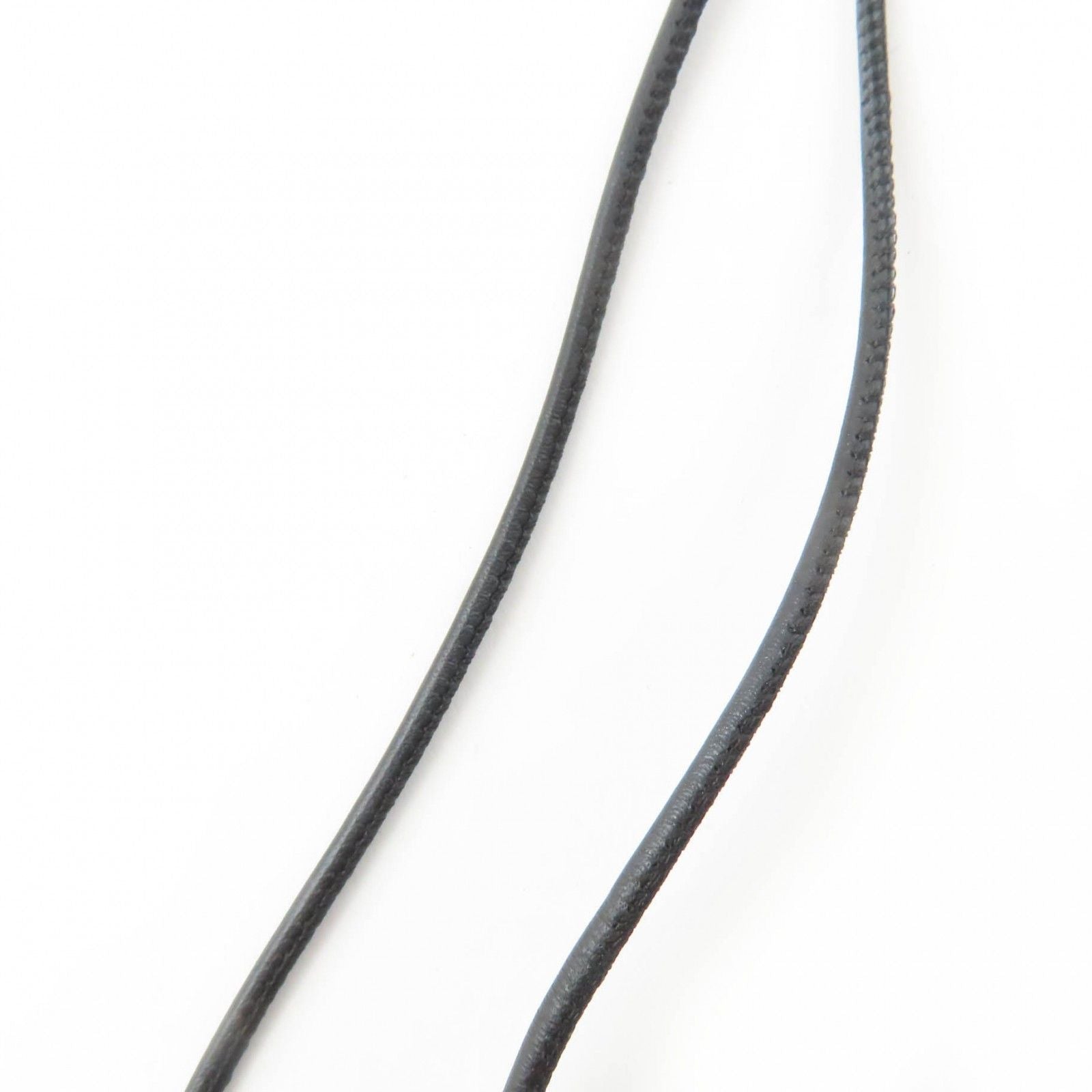 Hermes Loop Grand Pendant Leather Necklace Black Gold — view 7