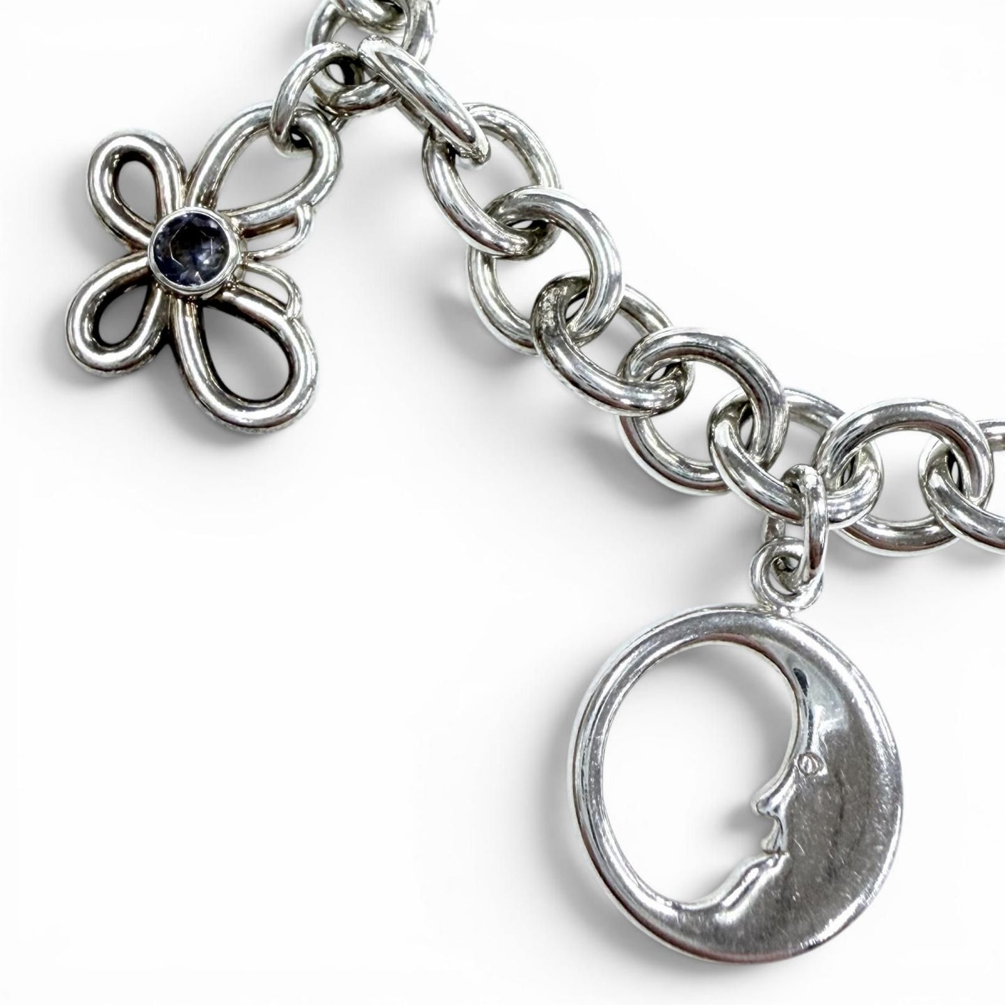 Tiffany & Co Man in the Moon 925 Peridot Garnet Butterfly Star Flower Hachimochi — view 3