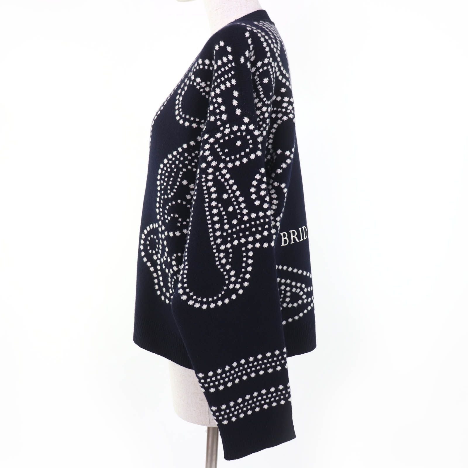 Hermes Brides de Gala Ceremony Bridle Cashmere Long Sleeve Knit Cardigan Dark — view 2