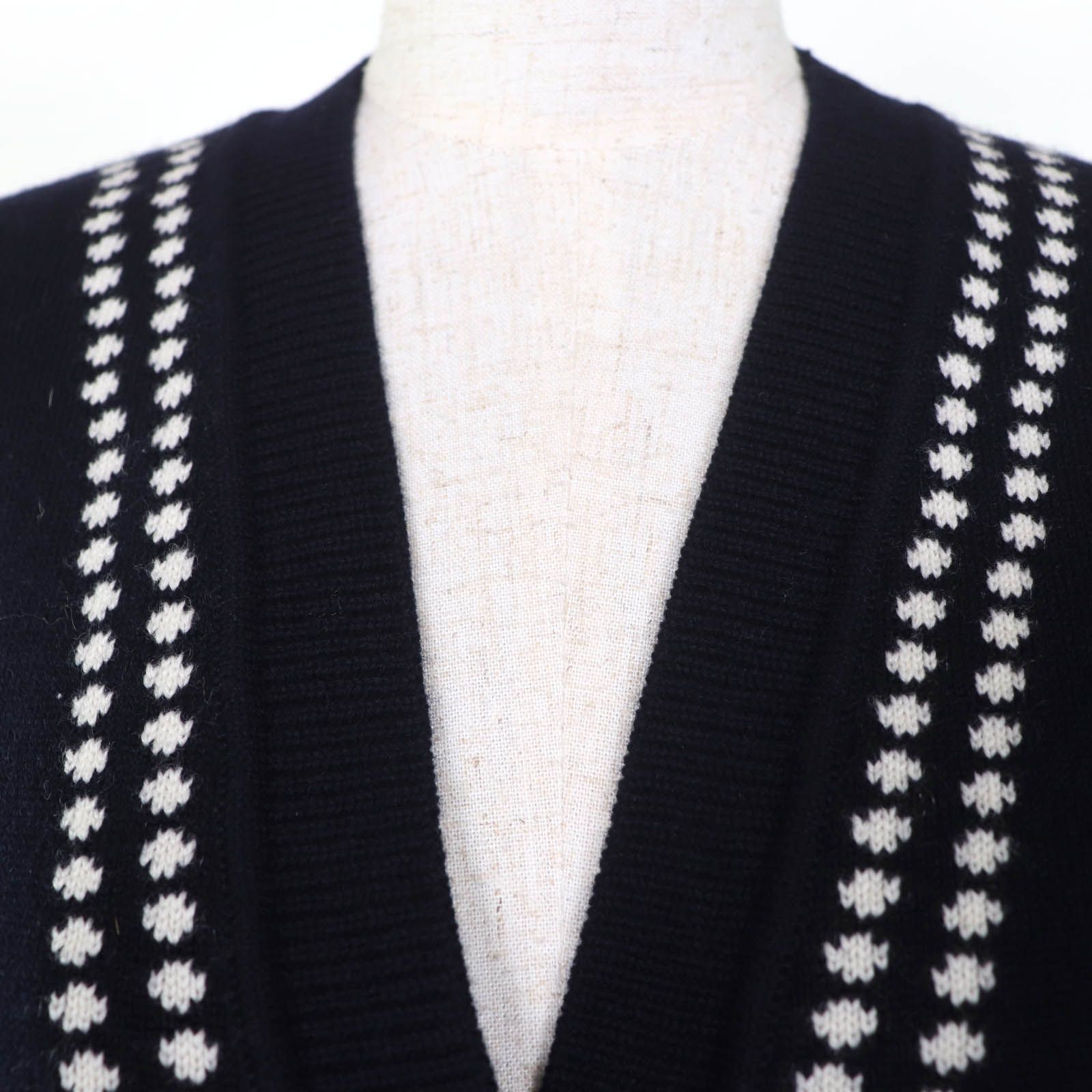 Hermes Brides de Gala Ceremony Bridle Cashmere Long Sleeve Knit Cardigan Dark — view 4
