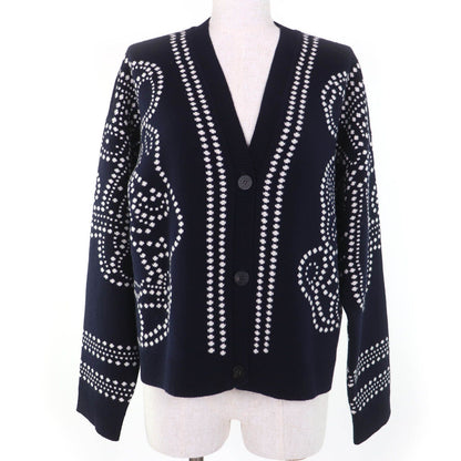 Hermes Brides de Gala Ceremony Bridle Cashmere Long Sleeve Knit Cardigan Dark
