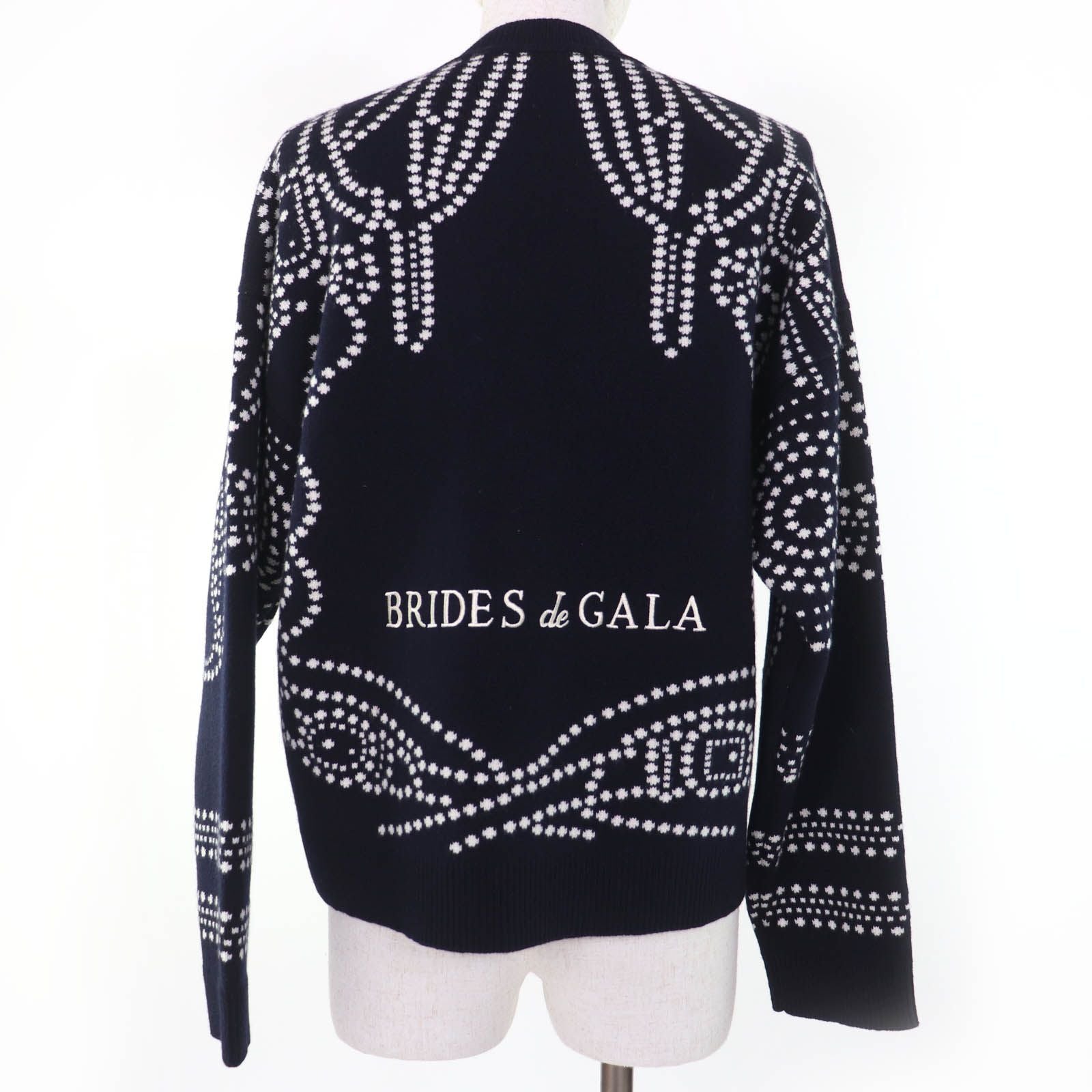 Hermes Brides de Gala Ceremony Bridle Cashmere Long Sleeve Knit Cardigan Dark — view 3