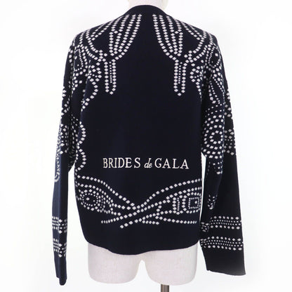 Hermes Brides de Gala Ceremony Bridle Cashmere Long Sleeve Knit Cardigan Dark — view 3